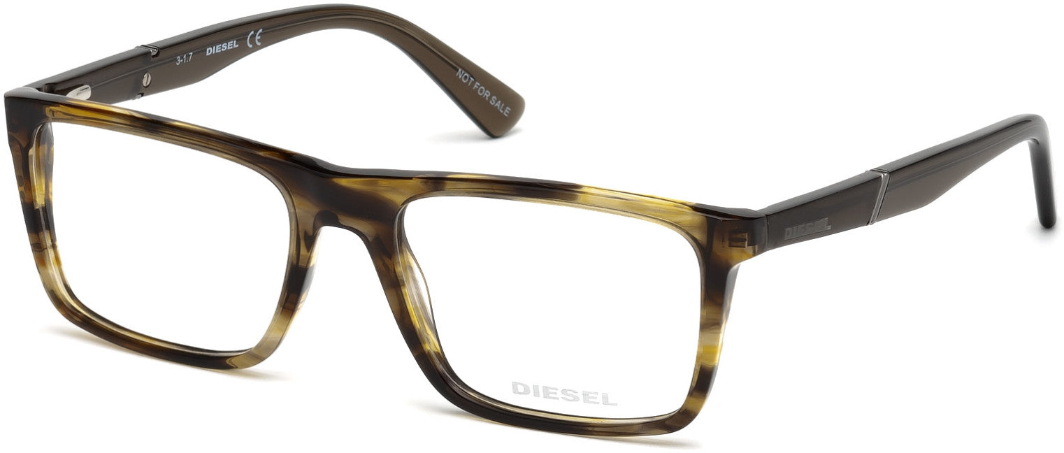 Diesel DL5257 Rectangular Eyeglasses 045-045 - Shiny Light Brown
