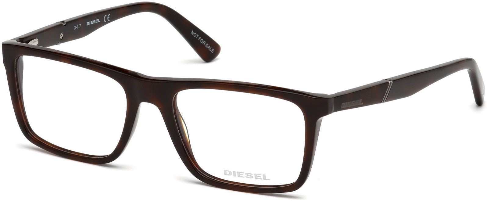 Diesel DL5257 Rectangular Eyeglasses 052-052 - Dark Havana