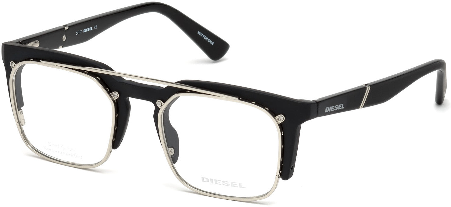 Diesel DL5258 Geometric Eyeglasses 005-005 - Black