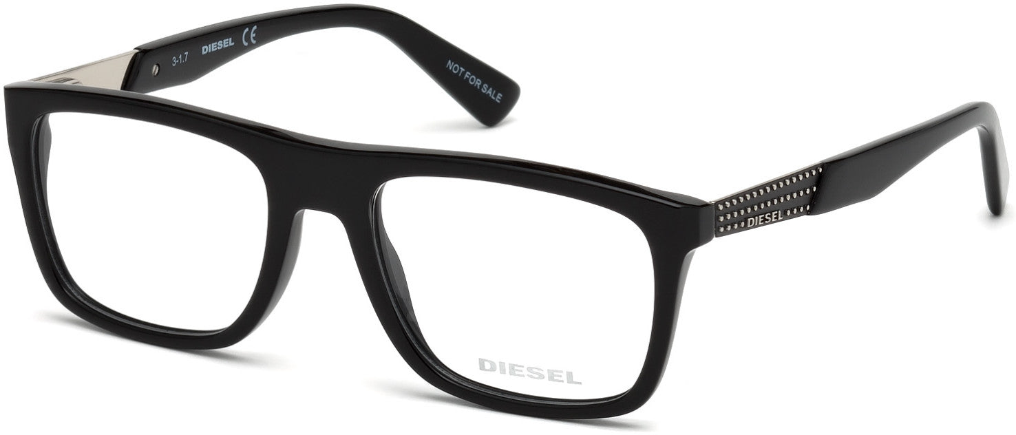 Diesel DL5262 Rectangular Eyeglasses 001-001 - Shiny Black