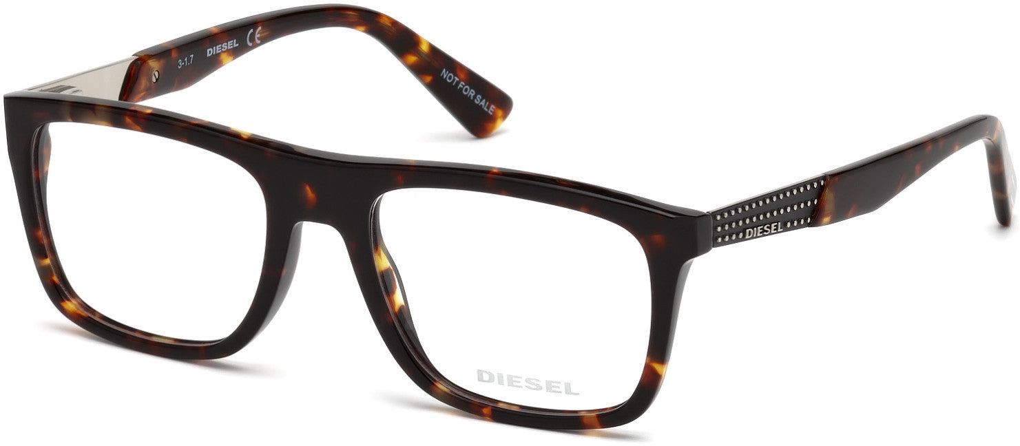 Diesel DL5262 Rectangular Eyeglasses 053-053 - Blonde Havana