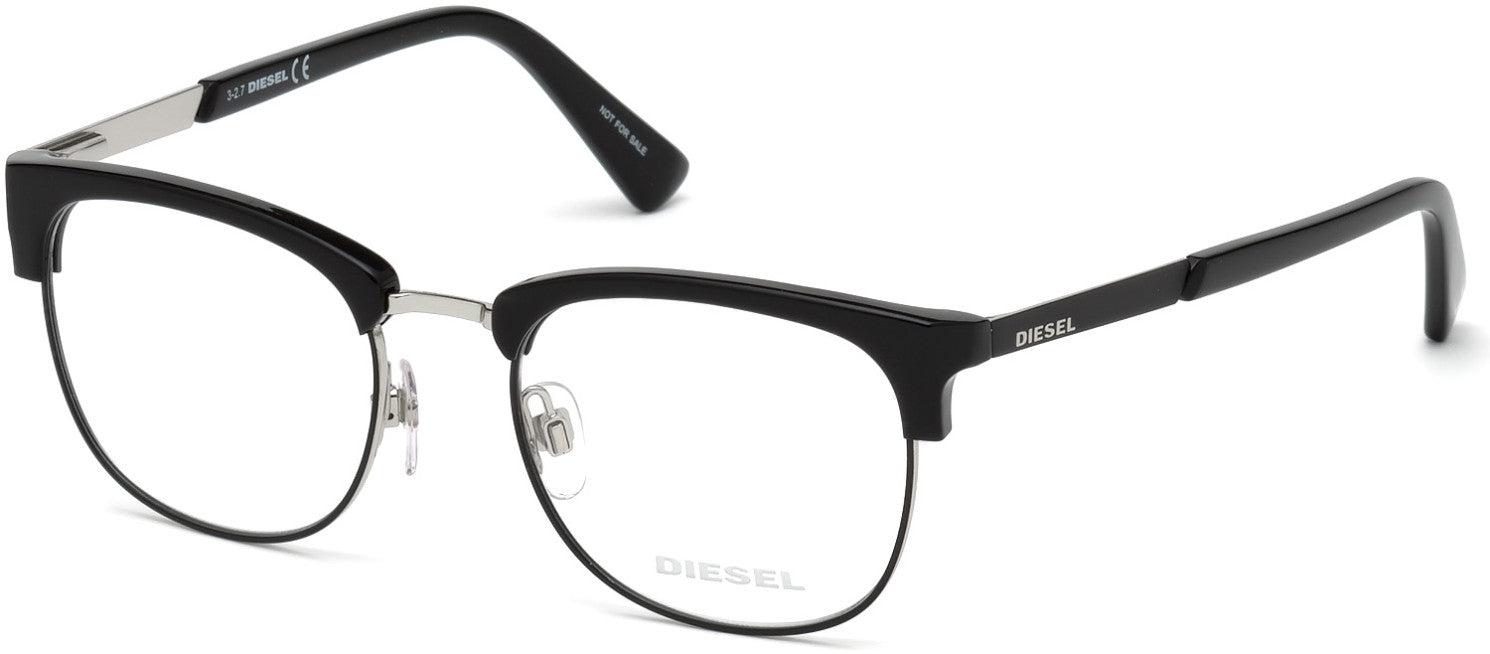 Diesel DL5275 Browline Eyeglasses 001-001 - Shiny Black