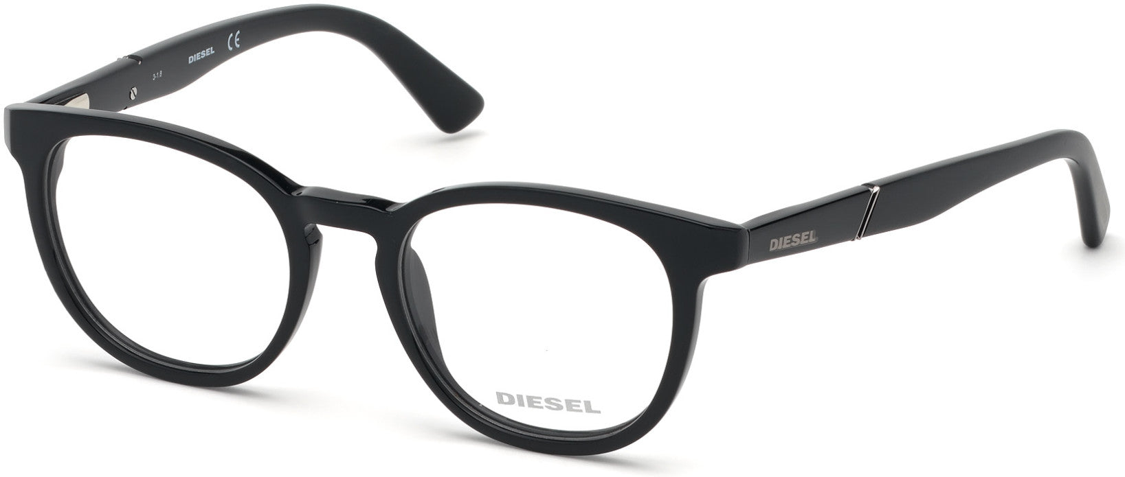 Diesel DL5295 Round Eyeglasses 001-001 - Shiny Black