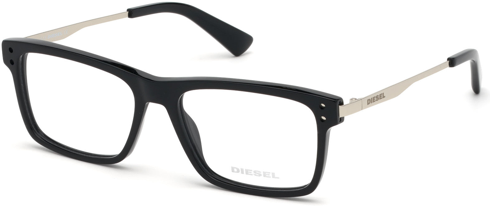 Diesel DL5296 Rectangular Eyeglasses 001-001 - Shiny Black