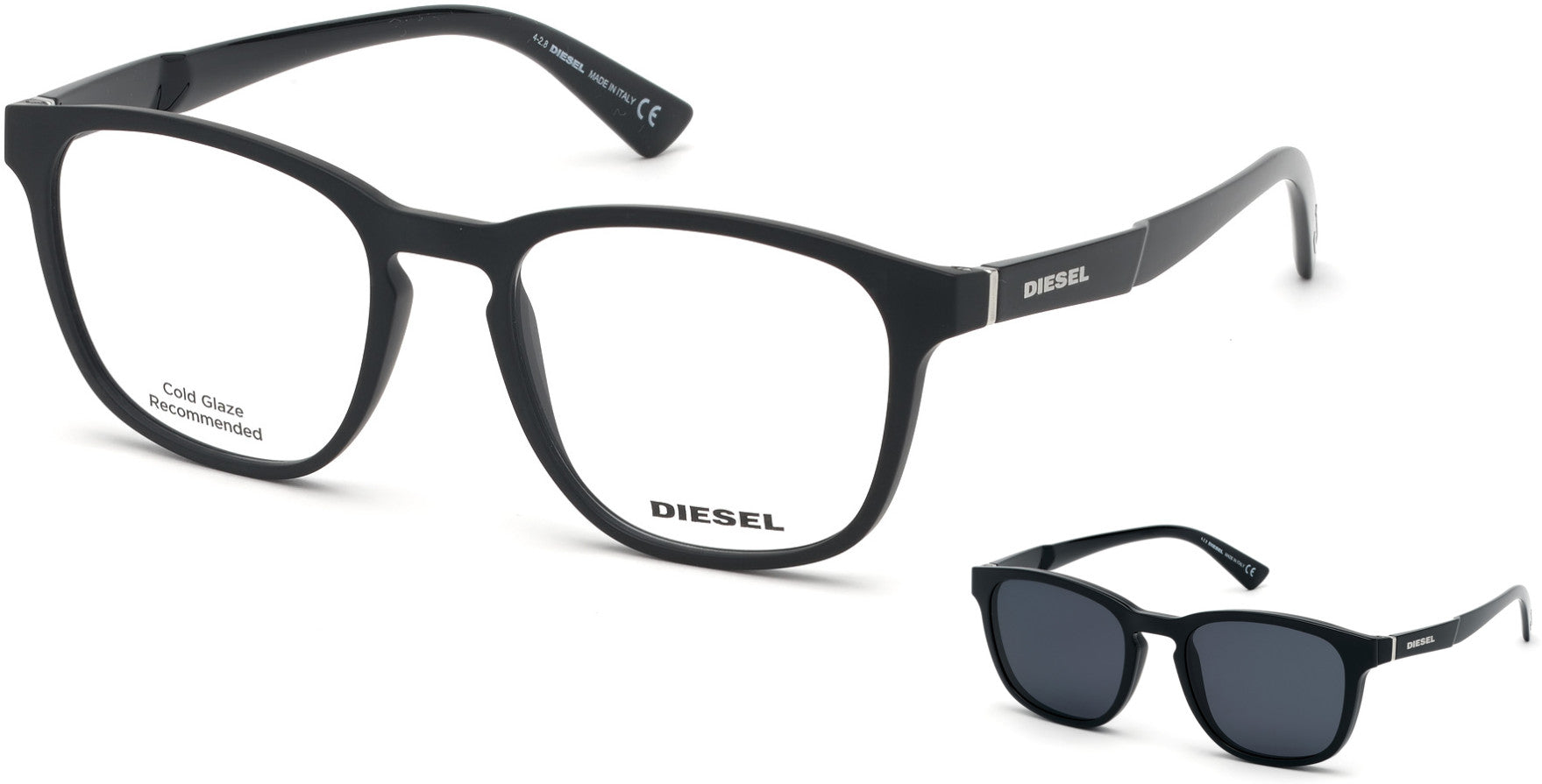 Diesel DL5334 Square Eyeglasses 002-002 - Matte Black