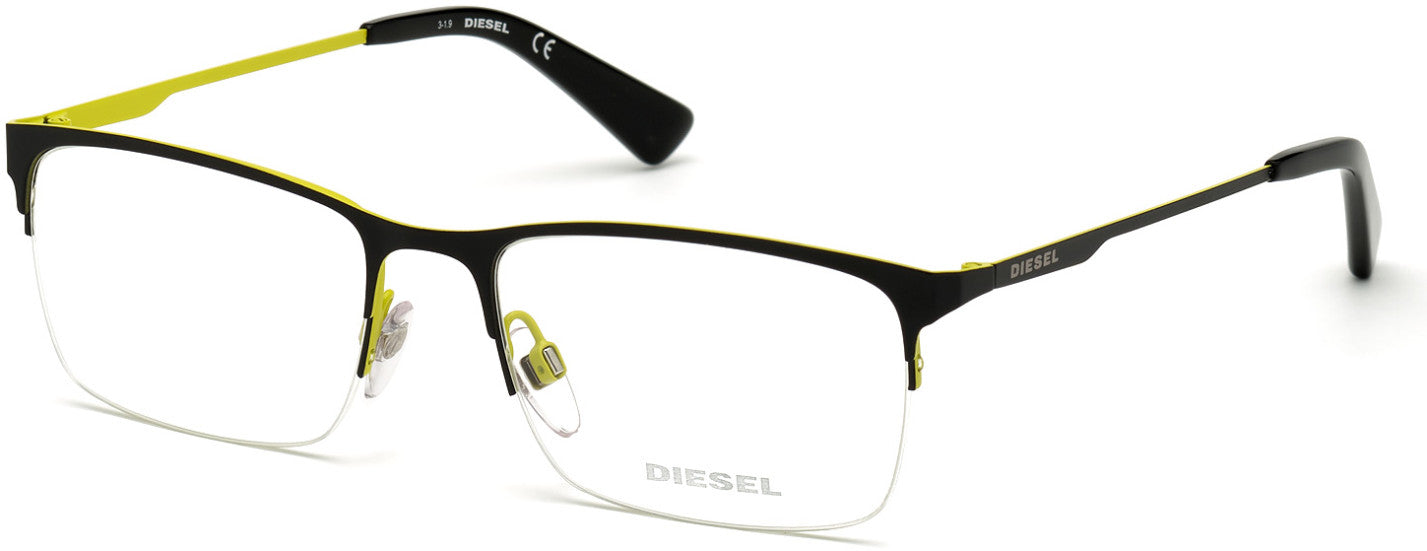 Diesel DL5347 Rectangular Eyeglasses 002-002 - Matte Black