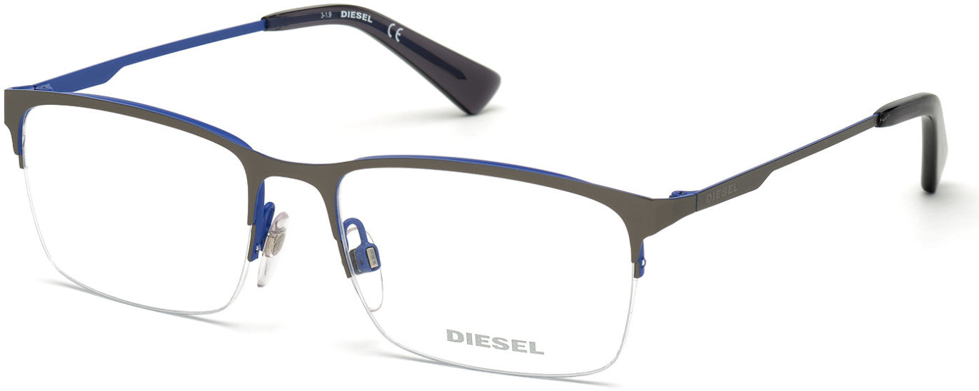 Diesel DL5347 Rectangular Eyeglasses 009-009 - Matte Gunmetal