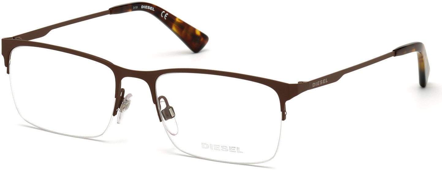 Diesel DL5347 Rectangular Eyeglasses 050-050 - Dark Brown
