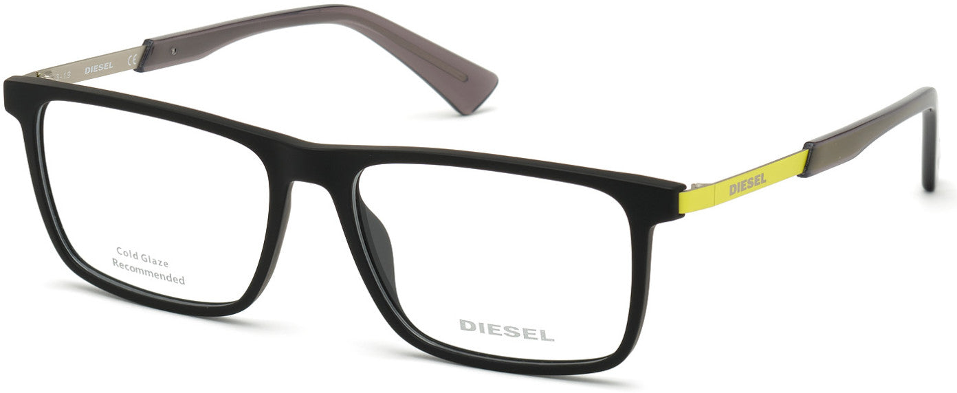 Diesel DL5350 Square Eyeglasses 002-002 - Matte Black