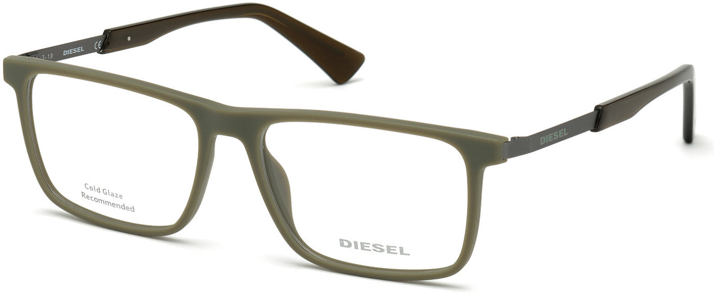 Diesel DL5350 Square Eyeglasses 097-097 - Matte Dark Green