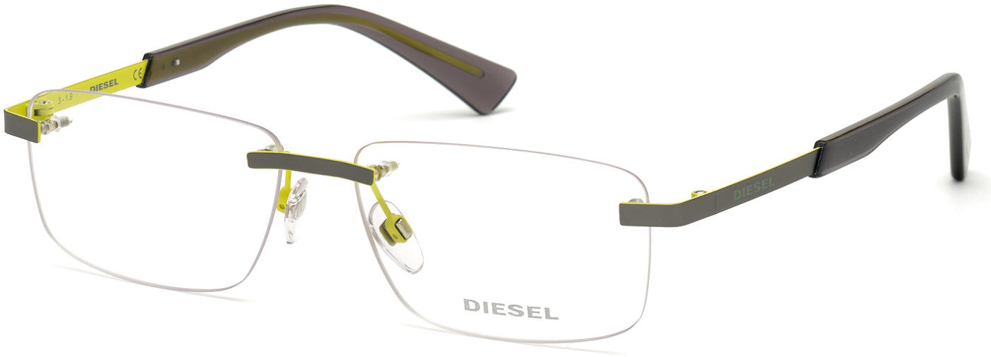 Diesel DL5352 Square Eyeglasses 009-009 - Matte Gunmetal