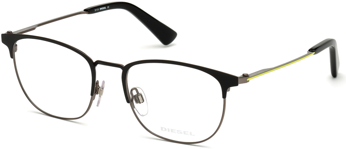 Diesel DL5354 Square Eyeglasses 002-002 - Matte Black