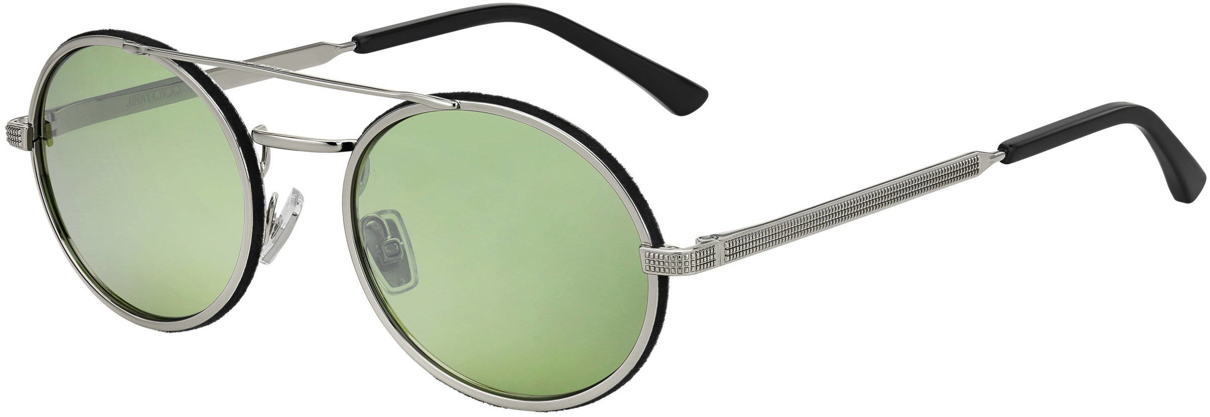 Jimmy Choo Jeff/S Oval Modified Sunglasses 0RHL-0RHL  Gold Black (EL Green Silver Mi)