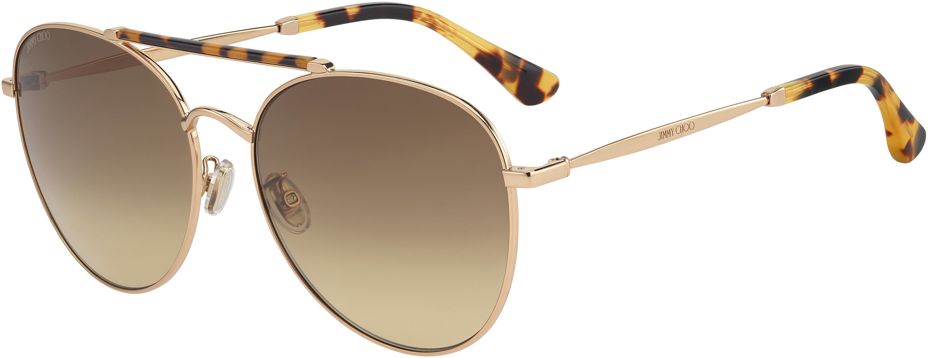 Jimmy Choo Abbie/G/S Aviator Sunglasses 006J-006J  Gold Havana (HA Brown Gradient)