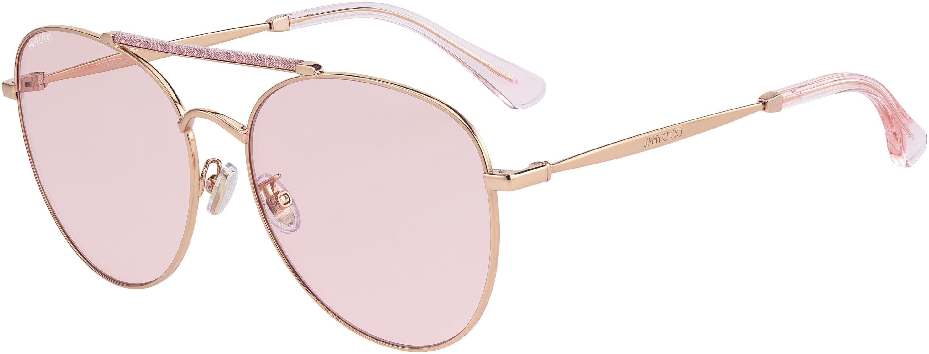 Jimmy Choo Abbie/G/S Aviator Sunglasses 0W66-0W66  Pink Glitter (Q4 Pink Photocroma)