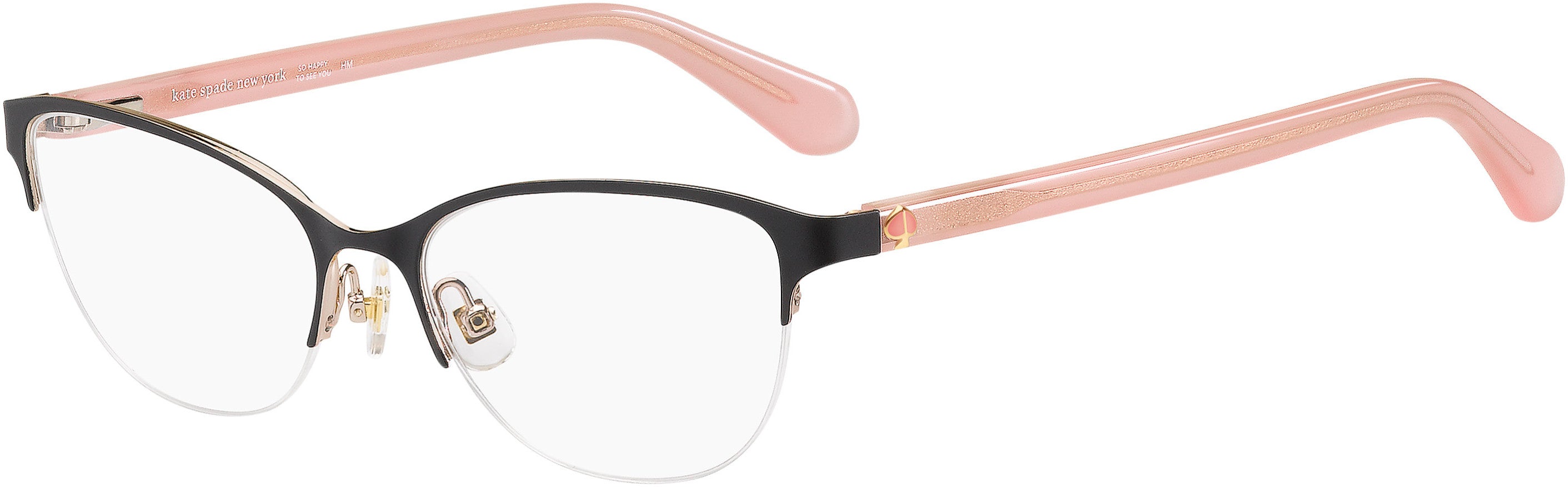 Kate Spade Adalina Cat Eye/butterfly Eyeglasses 0N6T-0N6T  Matte Black Black Pink (00 Demo Lens)