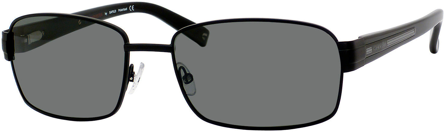 Carrera Airflow/S Rectangular Sunglasses 91TP-91TP  Matte Black (RC Green Polarized)