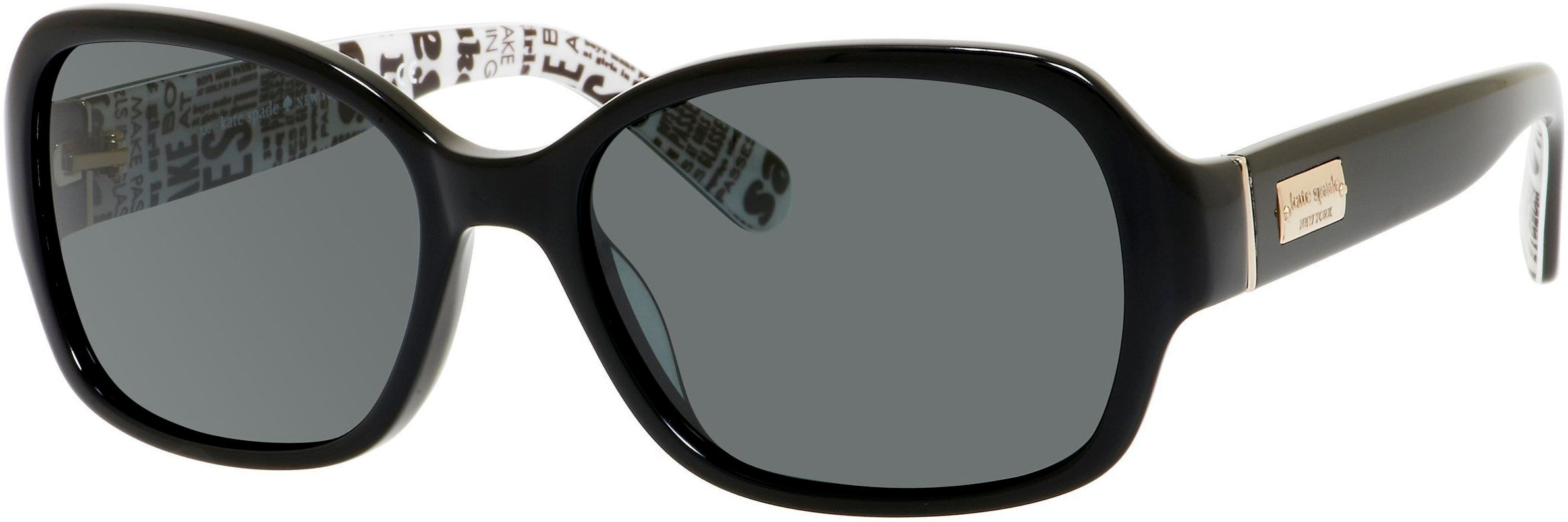 Kate Spade Akira/P/S Pillow Sunglasses 09KQ-09KQ  Black (RA Gray Polarized)