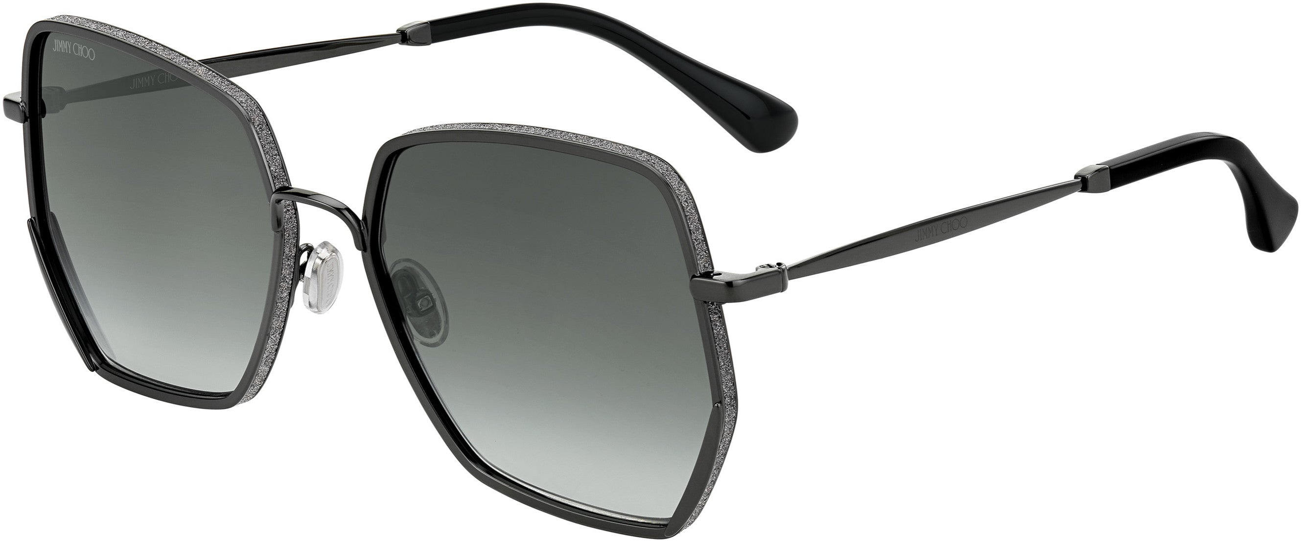 Jimmy Choo Aline/S Square Sunglasses 0807-0807  Black (9O Dark Gray Gradient)