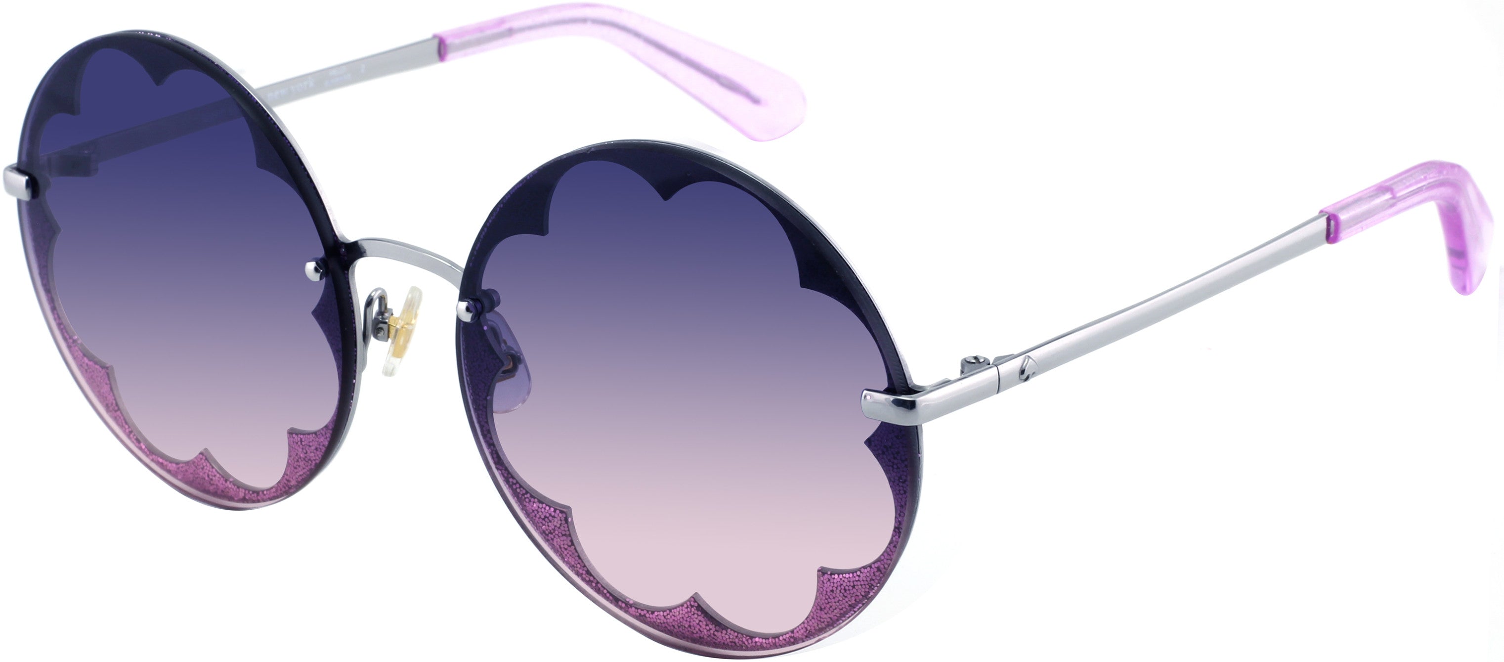 Kate Spade Alivia/G/S Oval Modified Sunglasses 0B6E-0B6E  Lilac Silver (O9 Mauve Shaded Pink)