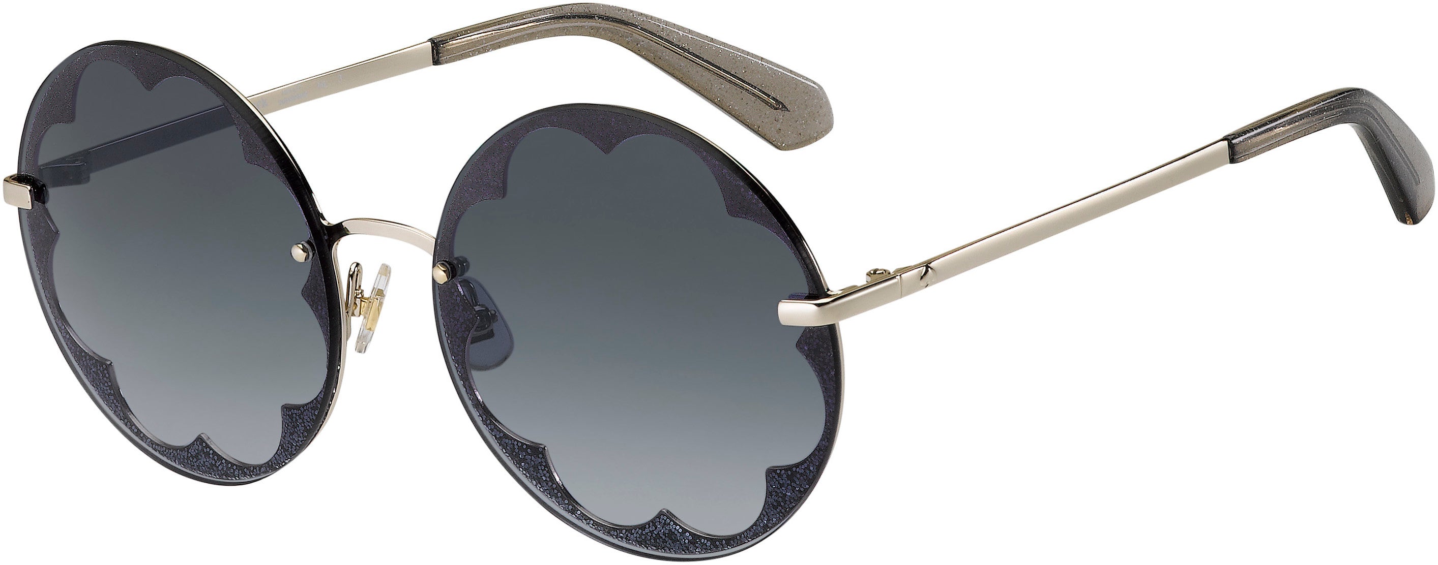 Kate Spade Alivia/G/S Oval Modified Sunglasses 0MXV-0MXV  Silver Glitter Pearl (9O Dark Gray Gradient)