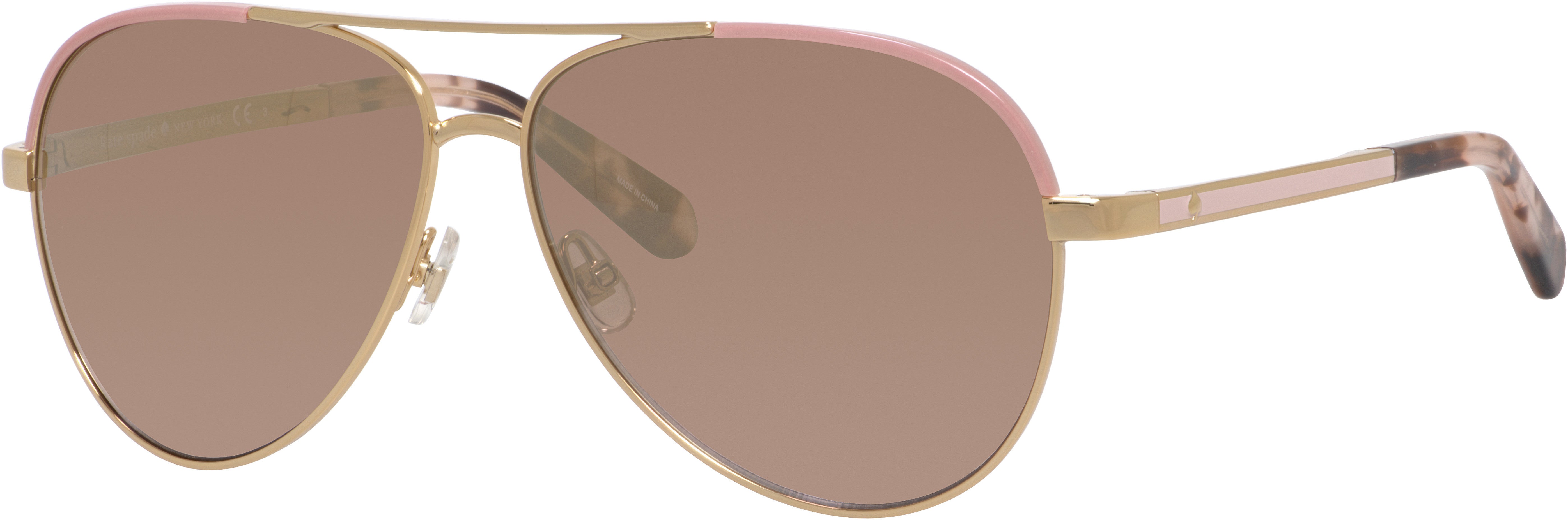Kate Spade Amarissa/S Aviator Sunglasses 004Z-004Z  Gold Pink (0R Gold Mirror Shaded On Pk)