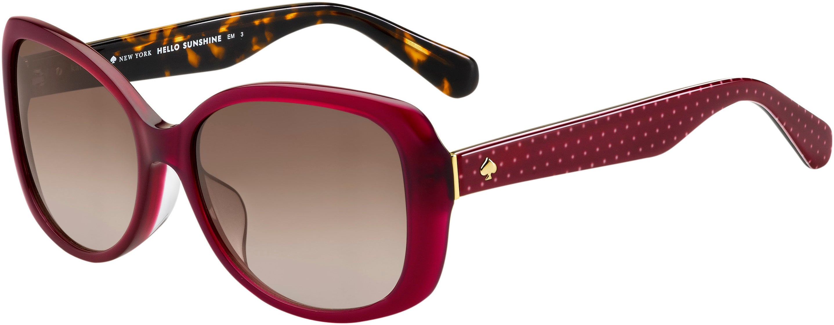Kate Spade Amberlyn/F/S Rectangular Sunglasses 0LHF-0LHF  Opal Burgundy (HA Brown Gradient)