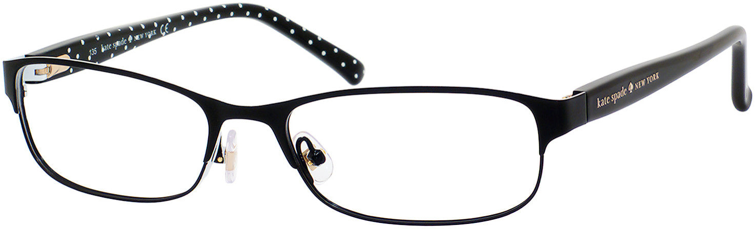 Kate Spade Ambrosette Us Oval Eyeglasses 0006-0006  Shiny Black Dot (00 Demo Lens)