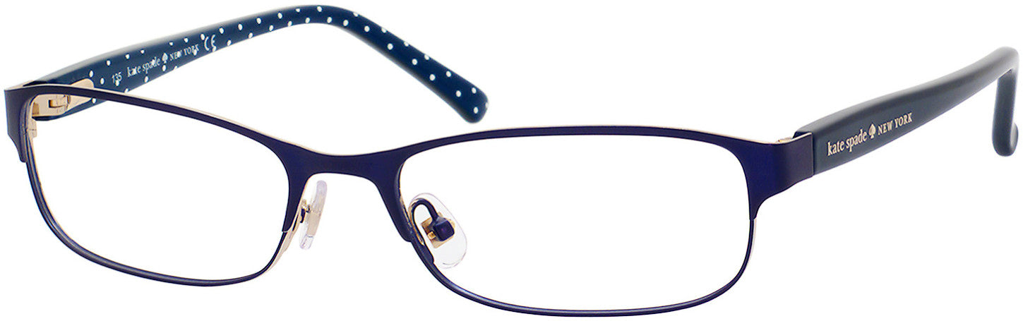 Kate Spade Ambrosette Us Oval Eyeglasses 0DA4-0DA4  Satin Navy Dots (00 Demo Lens)