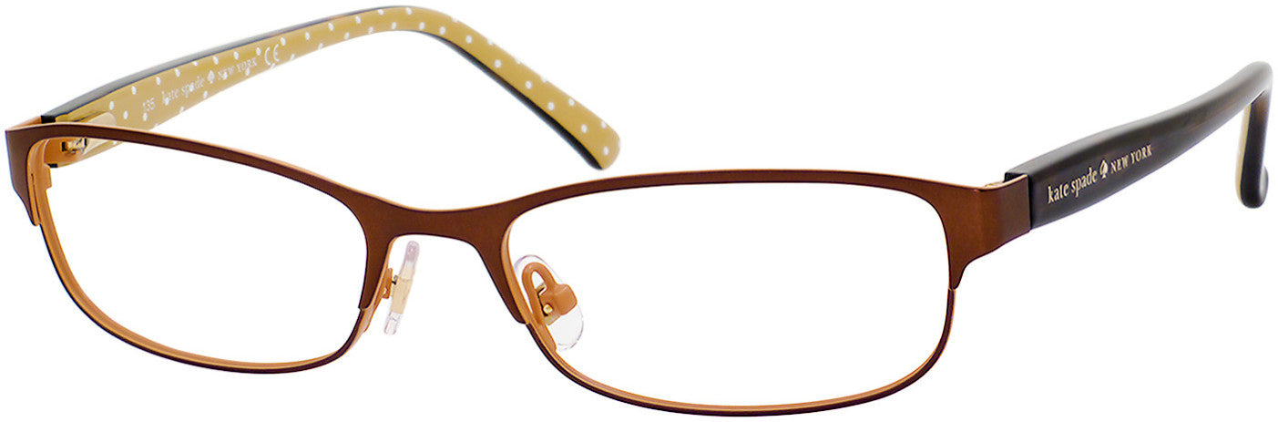 Kate Spade Ambrosette Us Oval Eyeglasses 0JUV-0JUV  Satin Brown Dots (00 Demo Lens)