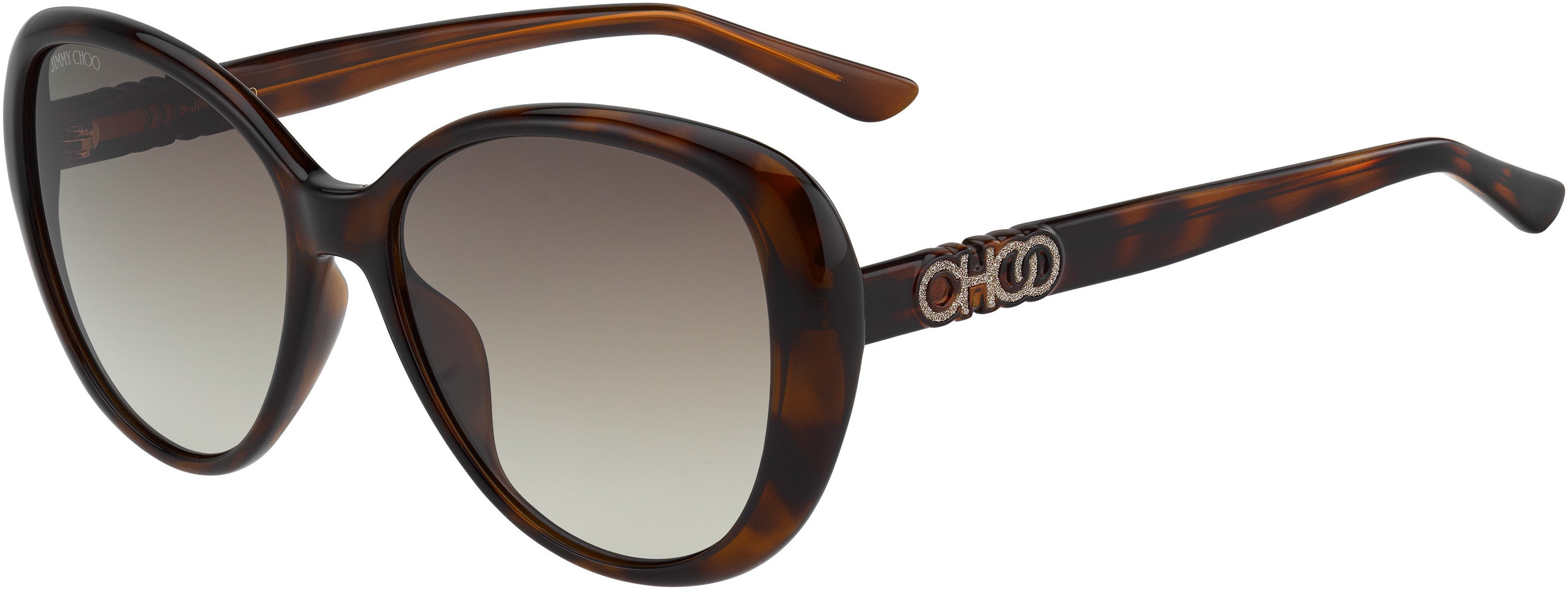 Jimmy Choo Amira/G/S Oval Modified Sunglasses 0086-0086  Dark Havana (HA Brown Gradient)