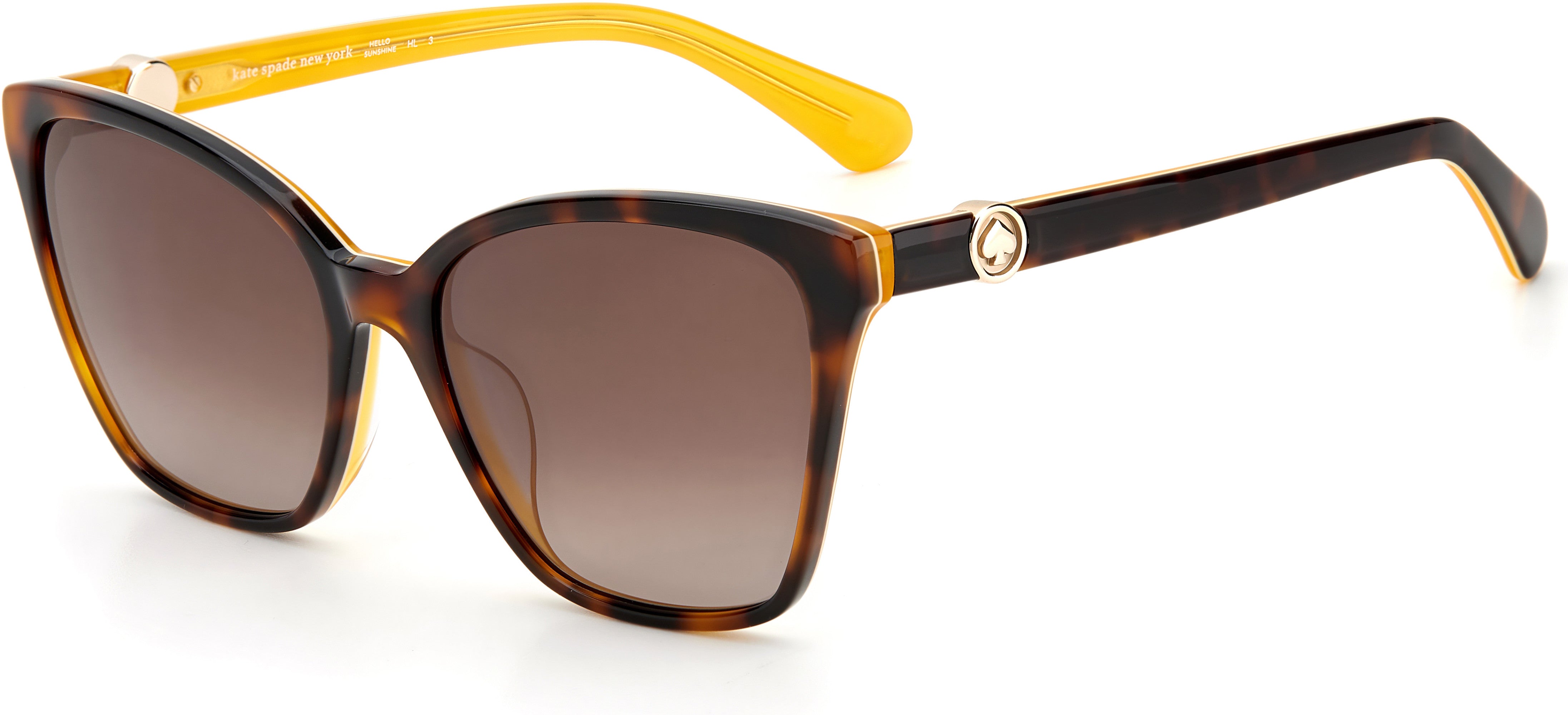 Kate Spade Amiyah/G/S Cat Eye/butterfly Sunglasses 0EPZ-0EPZ  Yellow Red Havana (HA Brown Gradient)
