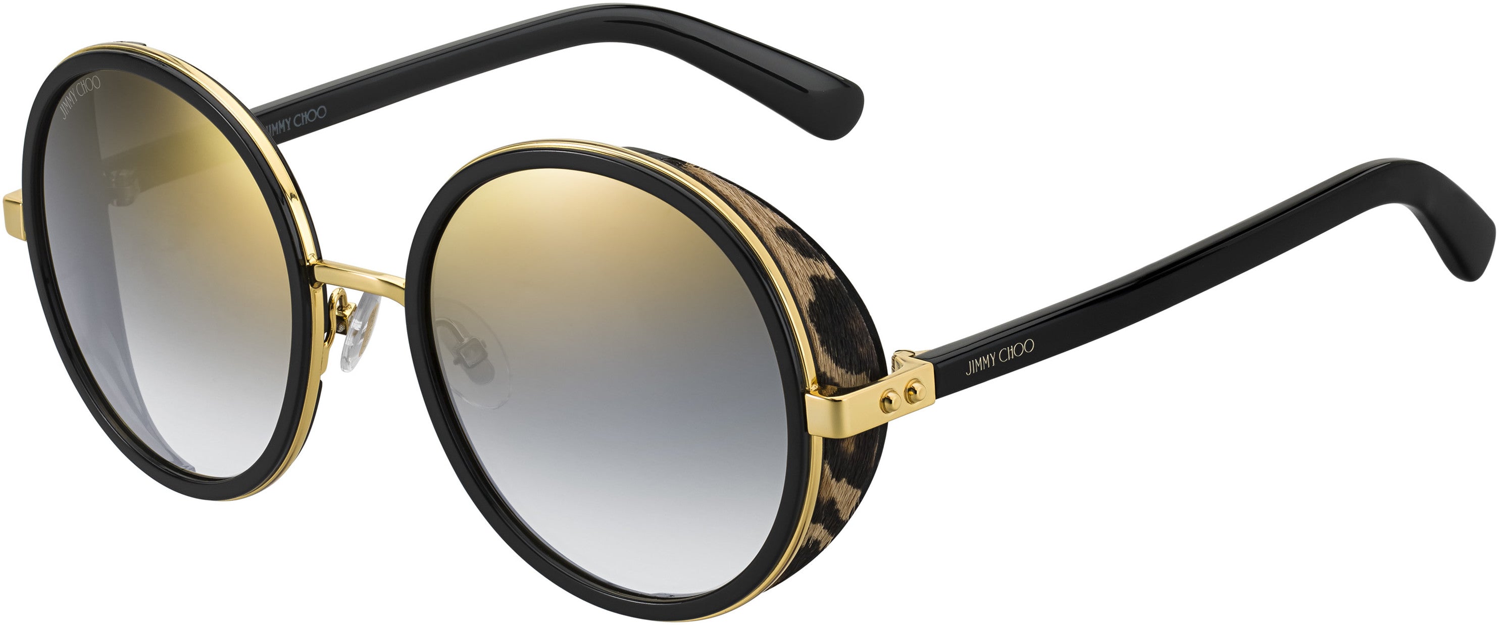 Jimmy Choo Andie/N/S Oval Modified Sunglasses 00NQ-00NQ  Gold Black (FQ Gray Sf Gold Sp)