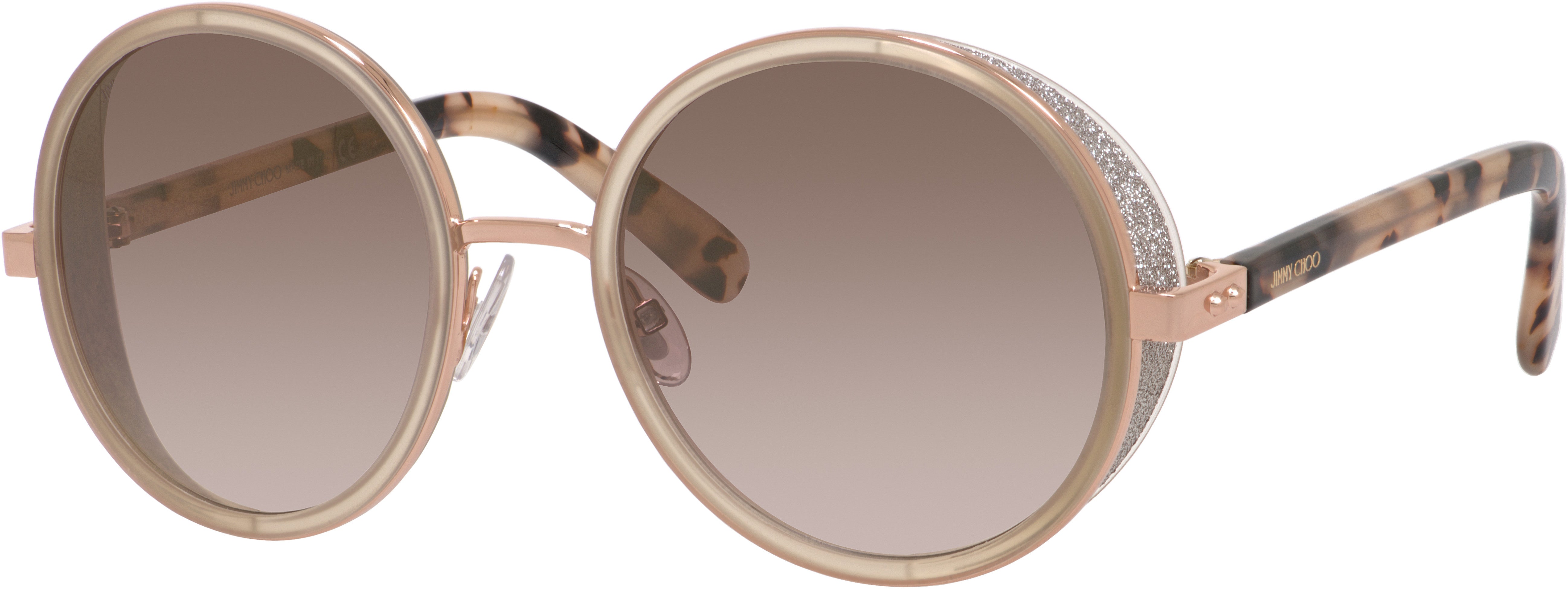 Jimmy Choo Andie/S Oval Modified Sunglasses 0J7A-0J7A  Gold Copper (NH Brown Mirror Gold)