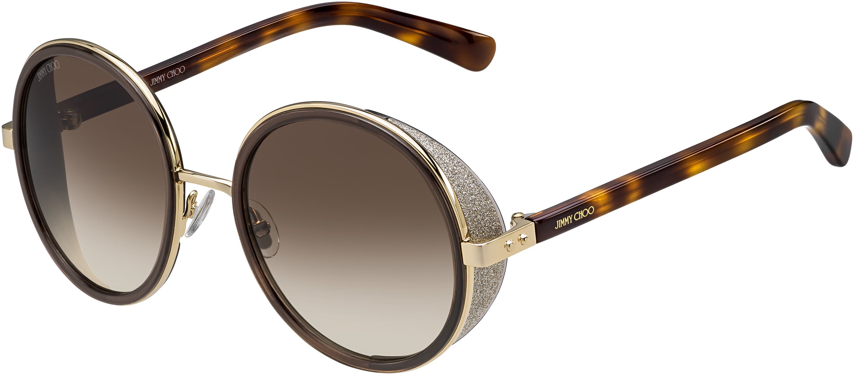 Jimmy Choo Andie/S Oval Modified Sunglasses 0J7G-0J7G  Rose Gold / Brown (JD Brown Gradient)