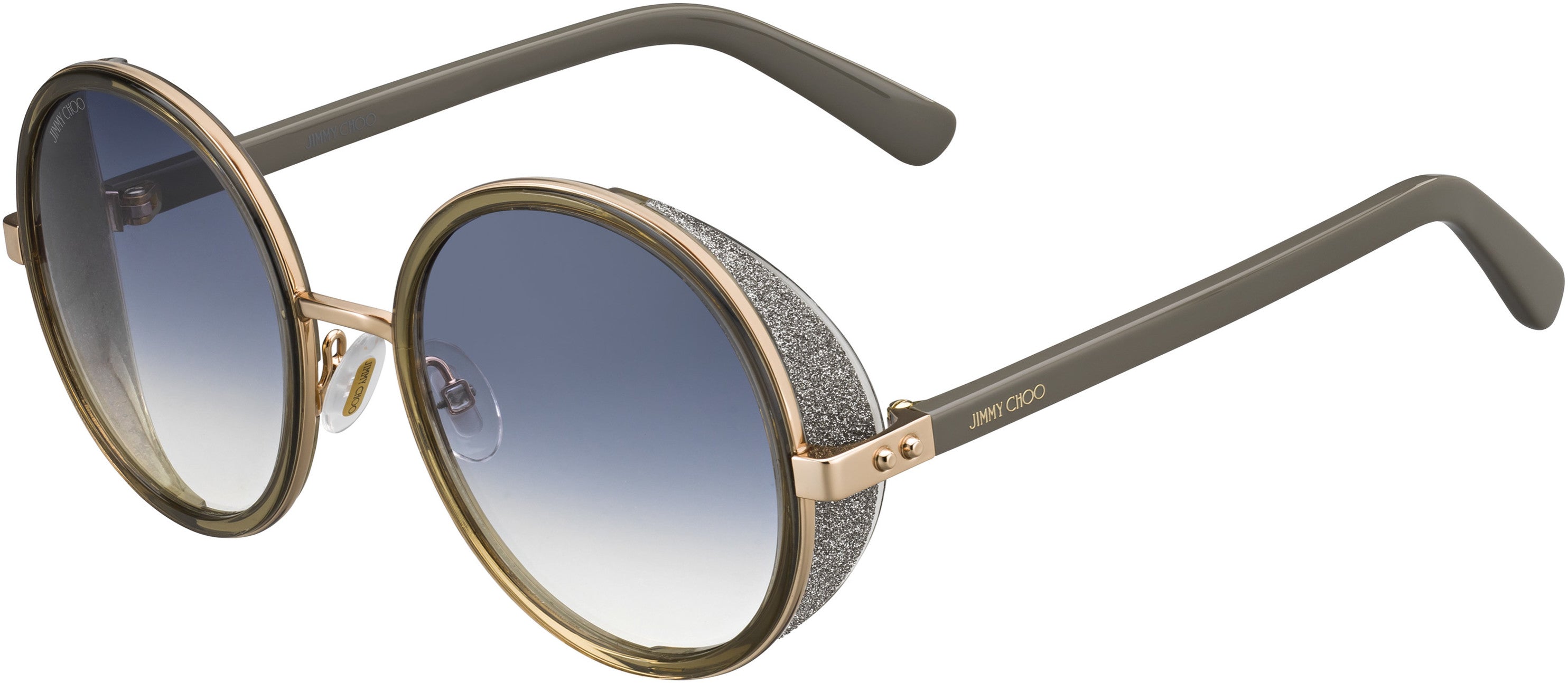 Jimmy Choo Andie/S Oval Modified Sunglasses 0S9R-0S9R  Gold Copper (U3 Gray Gradient)