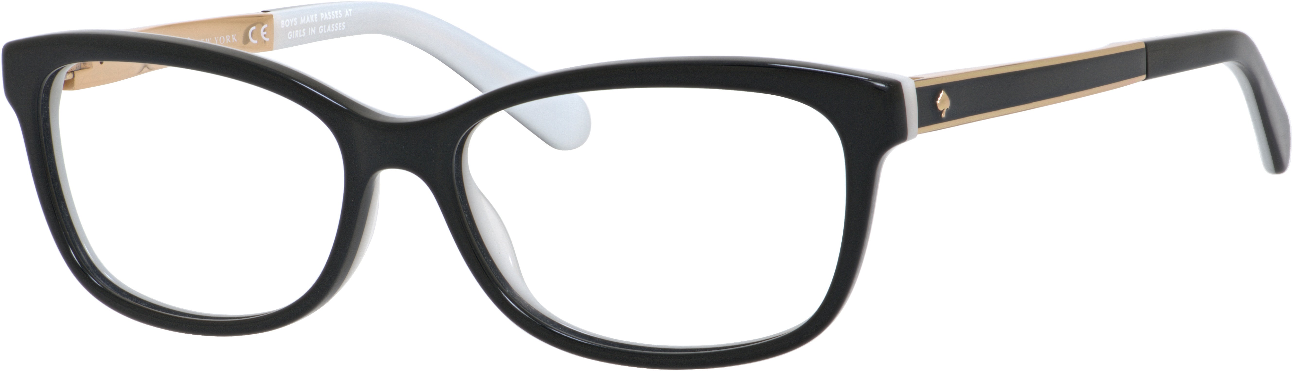 Kate Spade Angelisa Rectangular Eyeglasses 0S0T-0S0T  Black White (00 Demo Lens)
