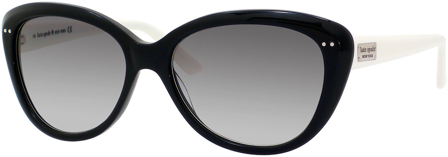 Kate Spade Angelique/S Us Cat Eye/butterfly Sunglasses 0FU8-0FU8  Black Cream (Y7 Gray Gradient)