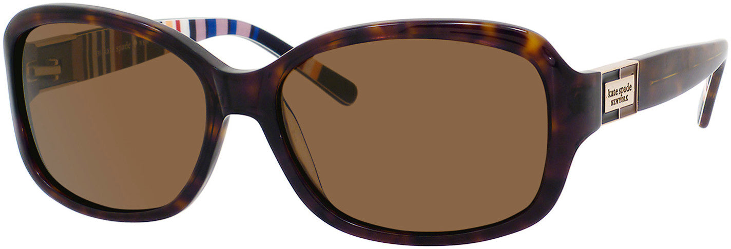 Kate Spade Annika/P/S Rectangular Sunglasses JEBP-JEBP  Tortoise / Striped (VW Dark Brown Pz)