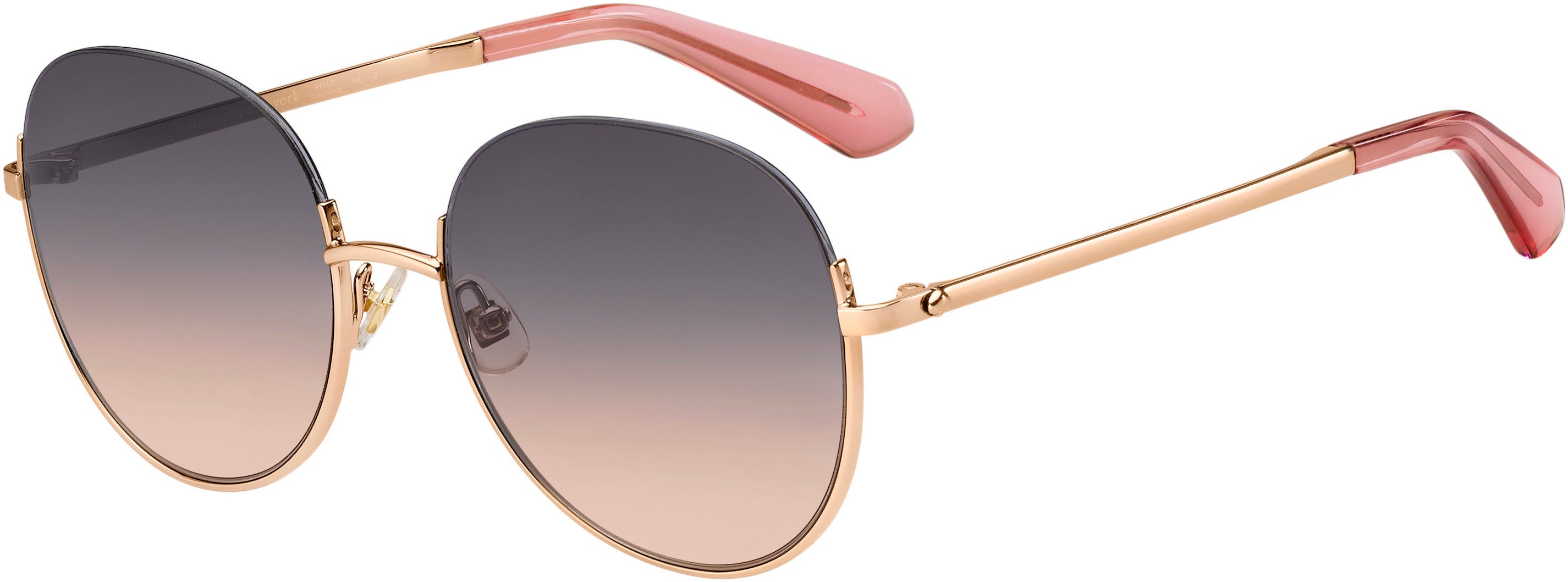 Kate Spade Astelle/G/S Oval Modified Sunglasses 0000-0000  Rose Gold (FF Gray Shded Pink)