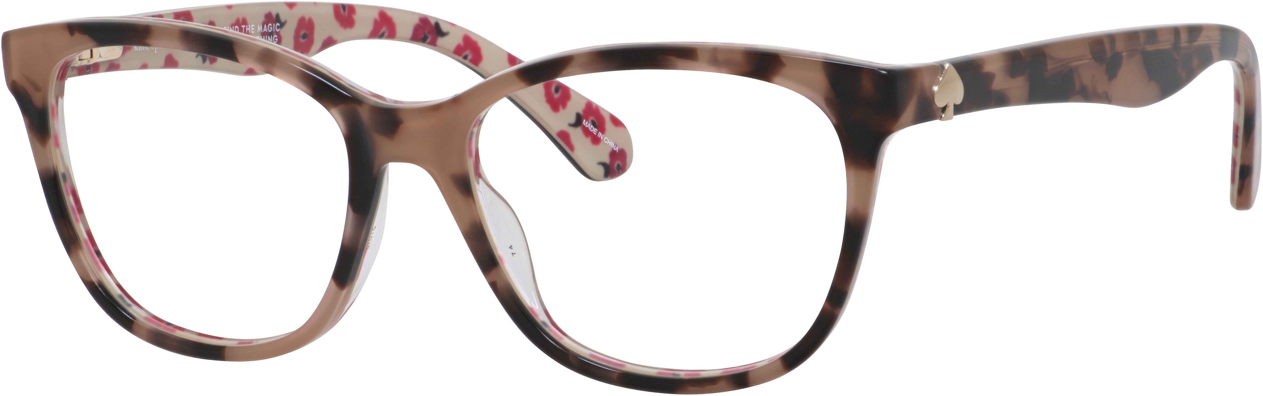 Kate Spade Atalina Rectangular Eyeglasses 02VL-02VL  Pink Havana Pattern (00 Demo Lens)