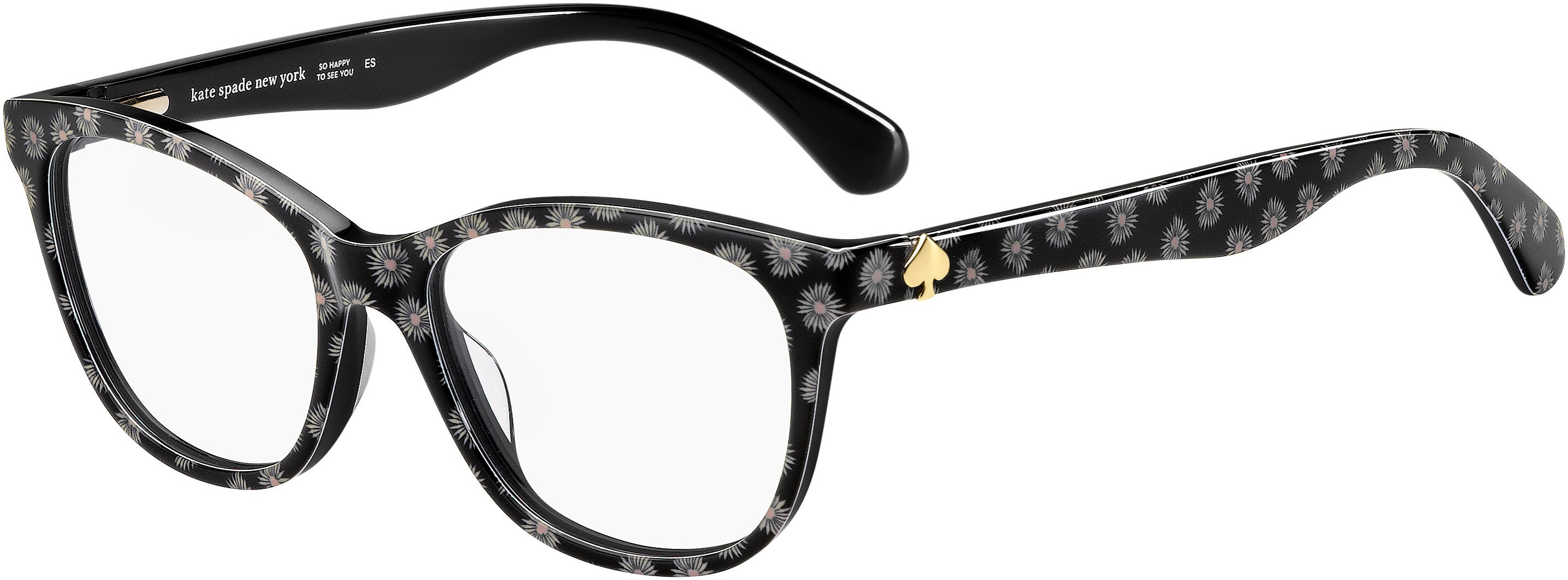 Kate Spade Atalina Rectangular Eyeglasses 0TAY-0TAY  Black Pattern White (00 Demo Lens)