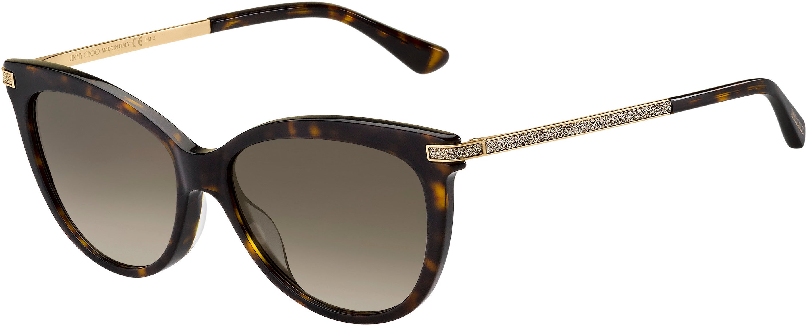 Jimmy Choo Axelle/G/S Cat Eye/butterfly Sunglasses 0086-0086  Dark Havana (HA Brown Gradient)