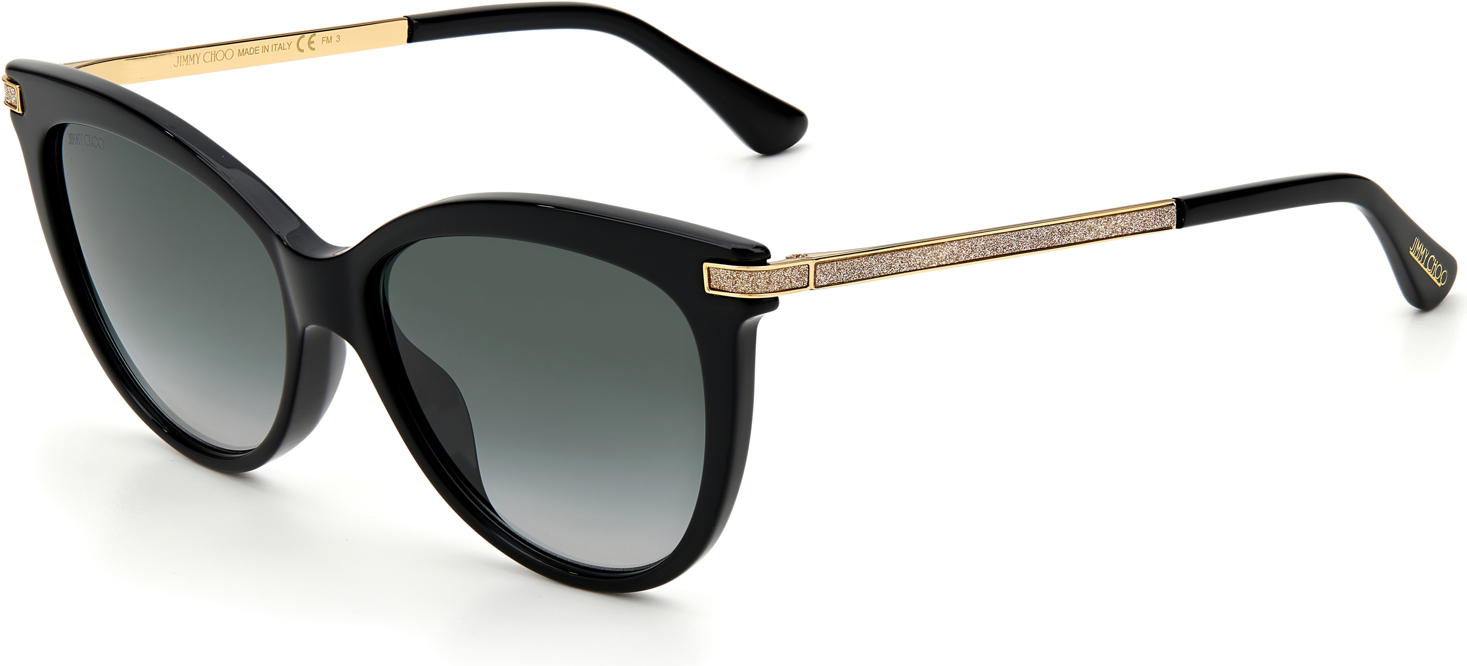 Jimmy Choo Axelle/G/S Cat Eye/butterfly Sunglasses 0807-0807  Black (9O Dark Gray Gradient)