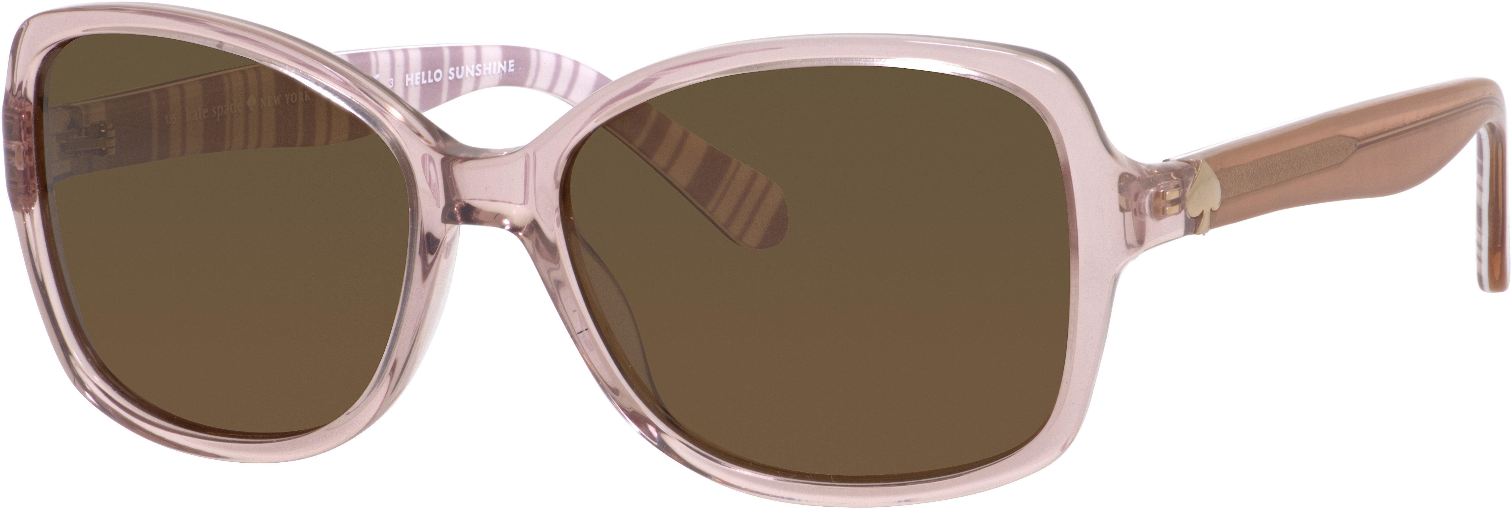 Kate Spade Ayleen/P/S Rectangular Sunglasses 0QGX-0QGX  Beige Striped White (VW Dark Brown Pz)