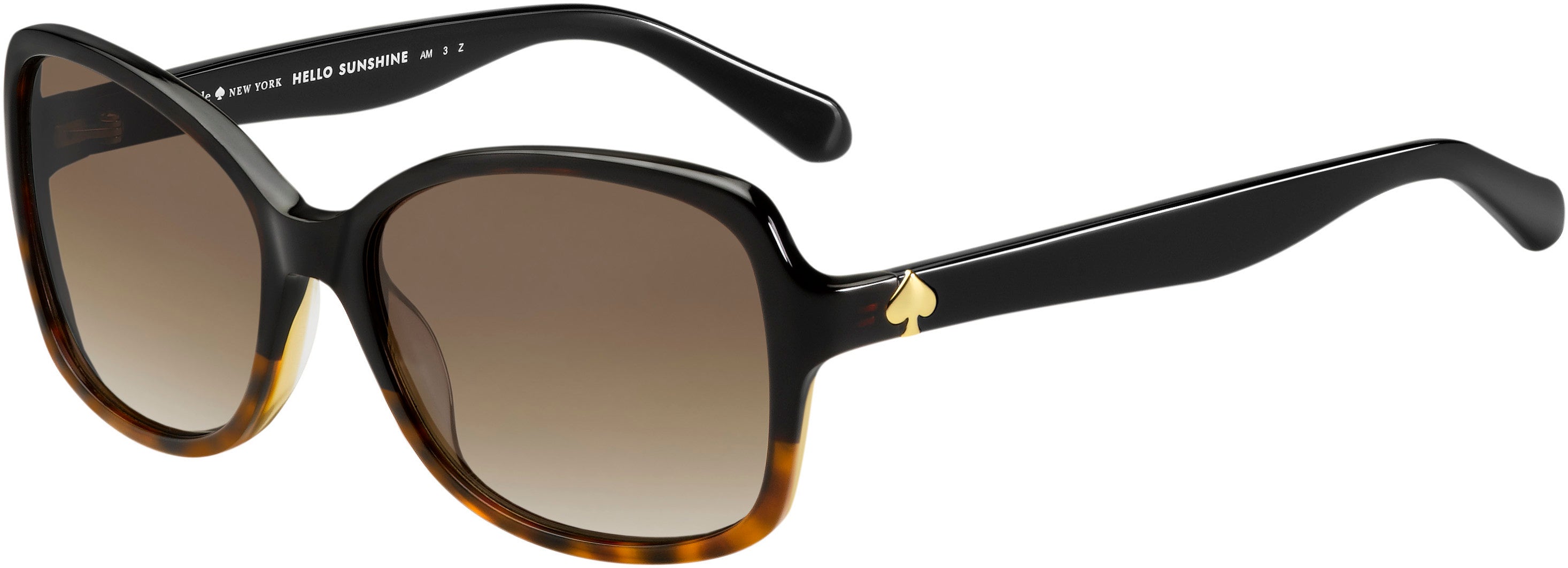 Kate Spade Ayleen/P/S Rectangular Sunglasses 0WR7-0WR7  Black Havana (LA Brown Gradient Polz)