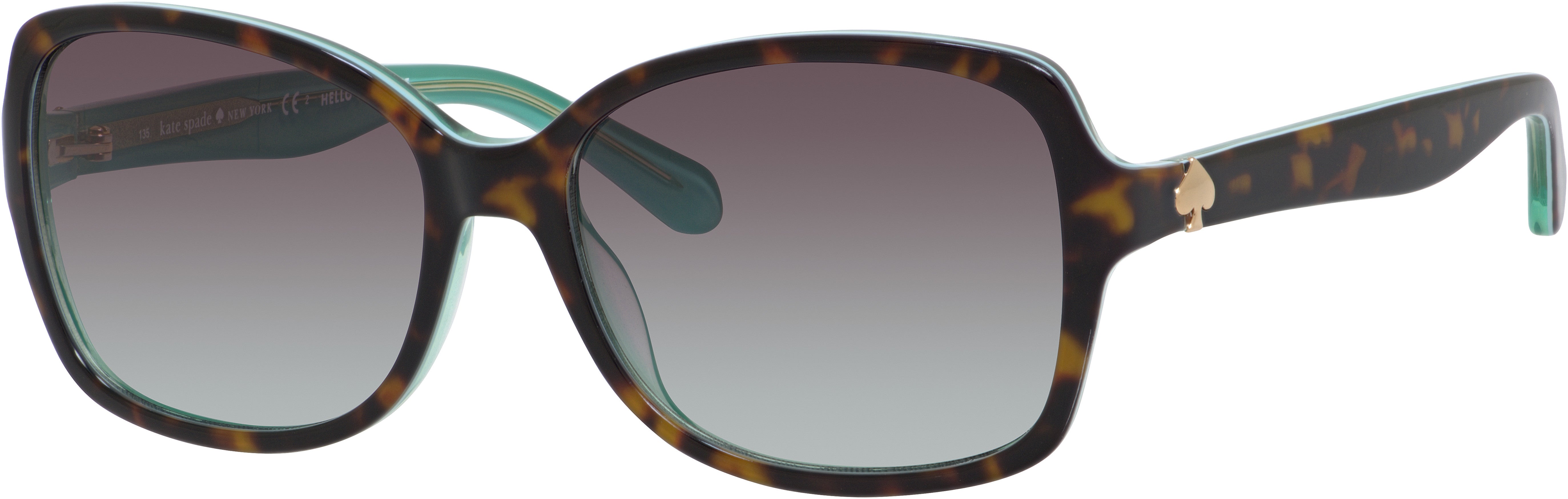 Kate Spade Ayleen/S Rectangular Sunglasses 0VPU-0VPU  Havana Green (5M Gray Gradient Aqua)