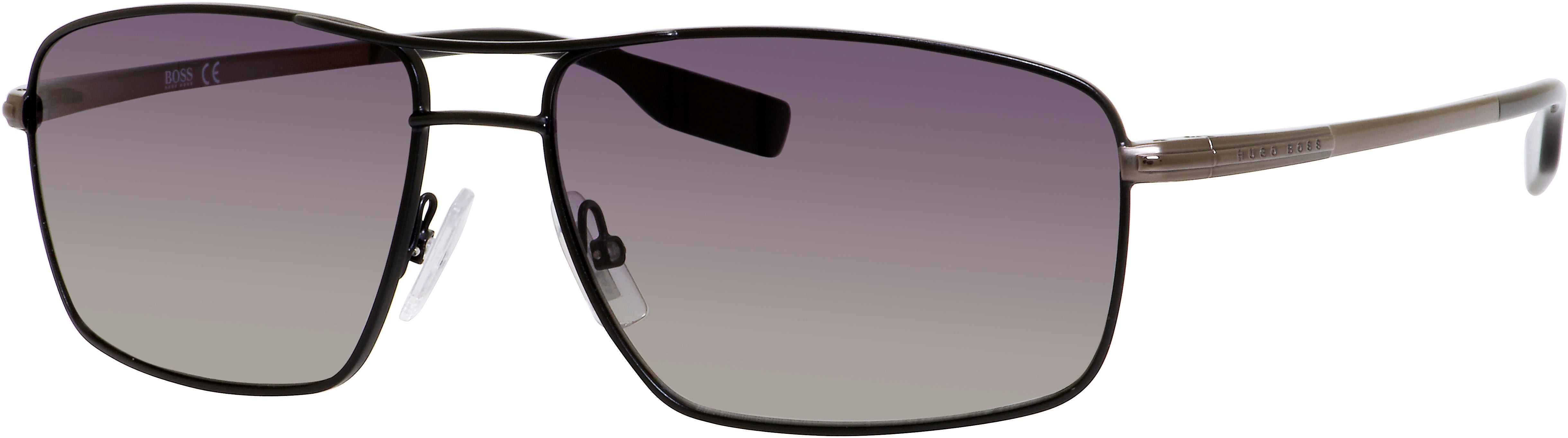 Boss (hub) Boss 0580/P/S Rectangular Sunglasses 0AAB-0AAB  Matte Black (WJ Gray Sf Pz)