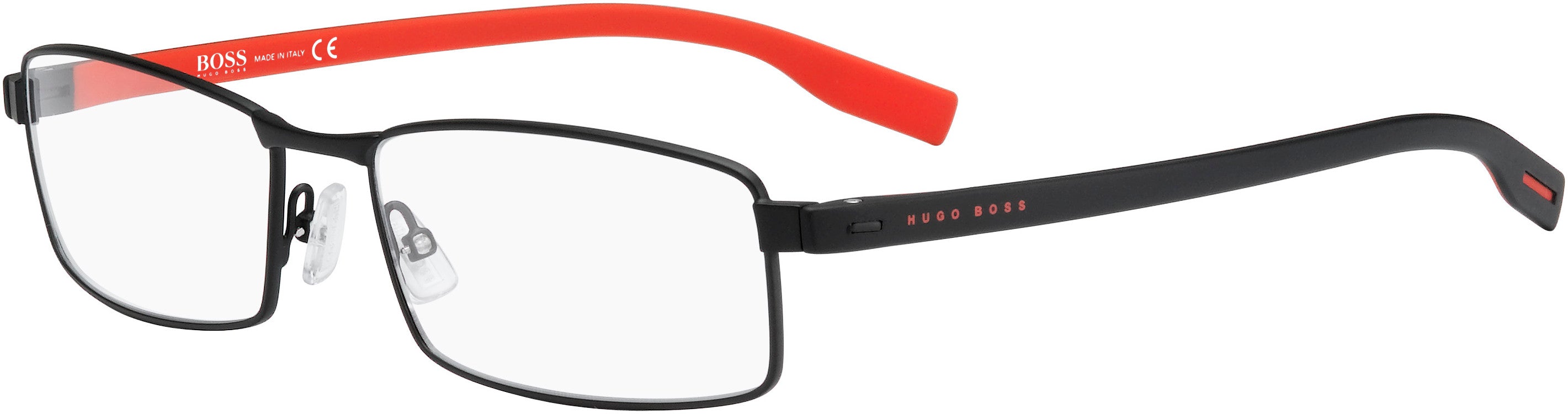 Boss (hub) Boss 0609/N Rectangular Eyeglasses 0BLX-0BLX  Bkrt Crystal Red (00 Demo Lens)