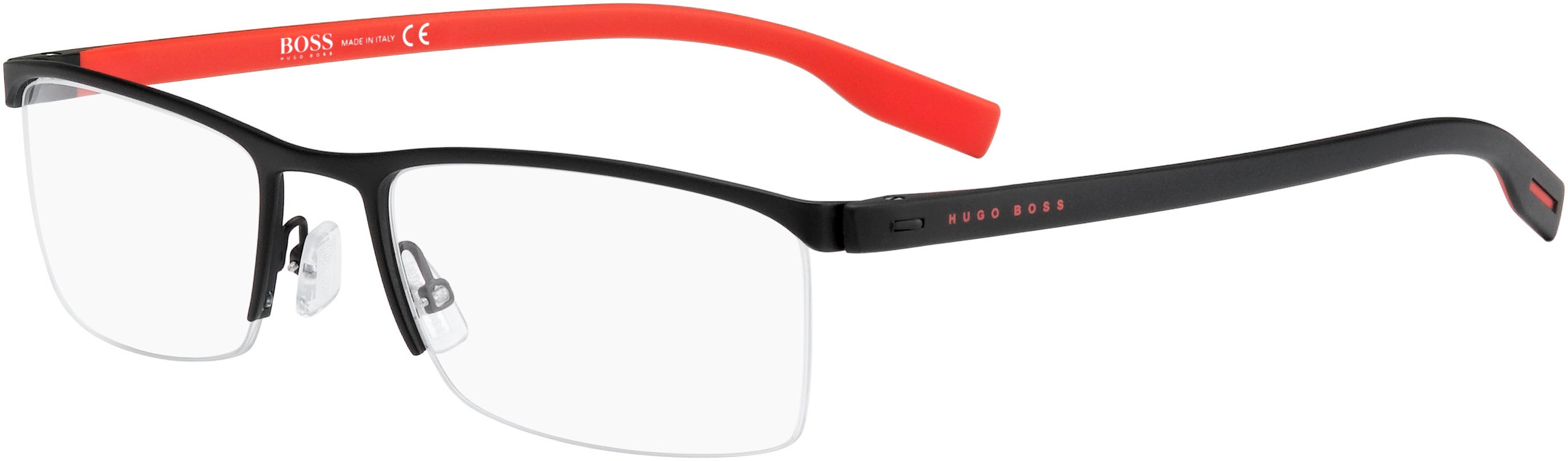 Boss (hub) Boss 0610/N Rectangular Eyeglasses 0BLX-0BLX  Bkrt Crystal Red (00 Demo Lens)